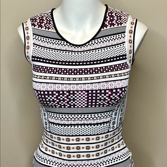 Diane Von Furstenberg Eleanor jacquard knit multi colored fit and flare dress P - Picture 4 of 16